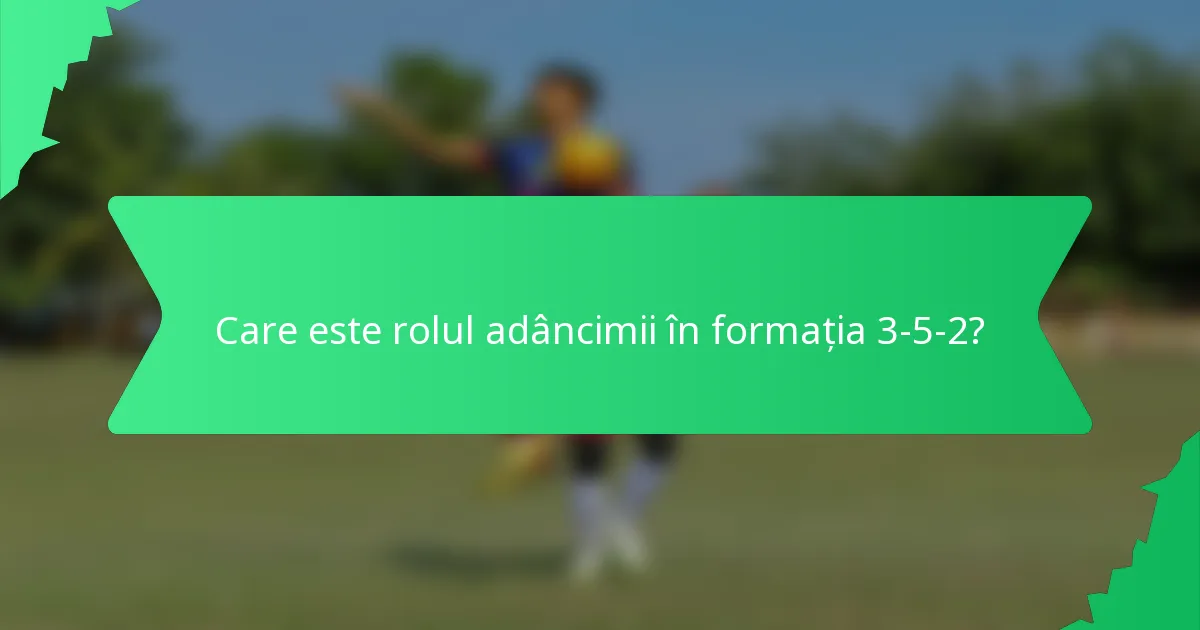 Care este rolul adâncimii în formația 3-5-2?