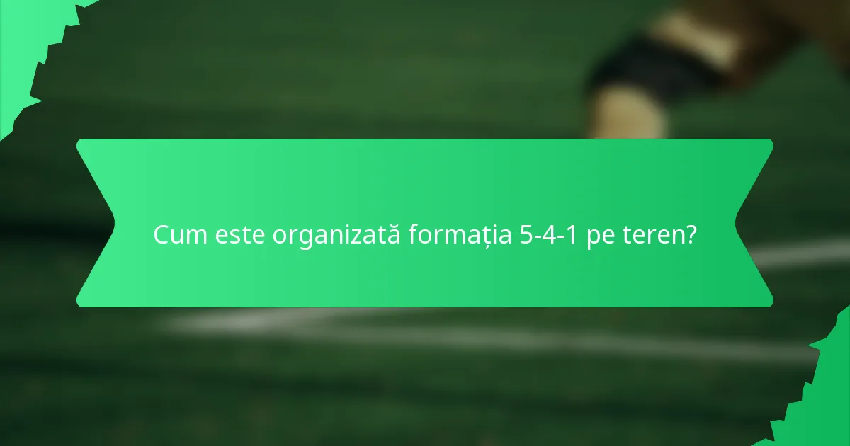 Cum este organizată formația 5-4-1 pe teren?