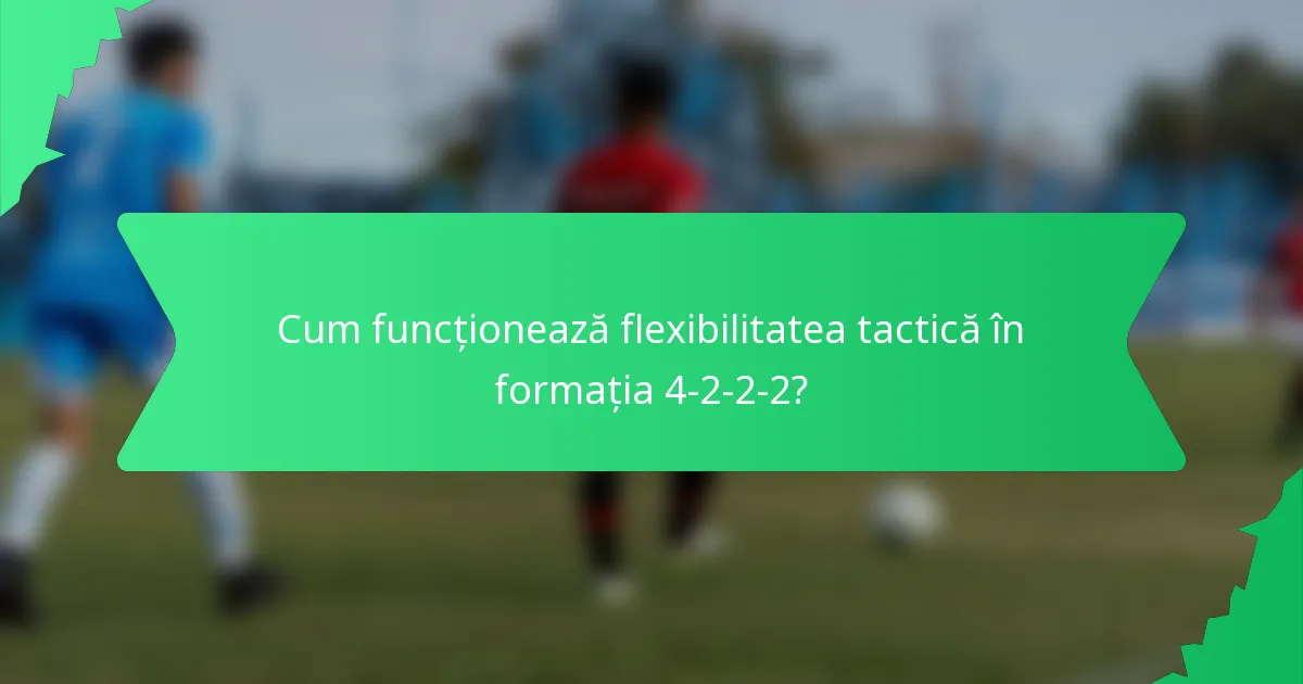 Cum funcționează flexibilitatea tactică în formația 4-2-2-2?
